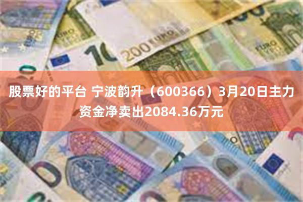 股票好的平台 宁波韵升（600366）3月20日主力资金净卖出2084.36万元