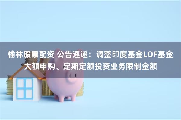 榆林股票配资 公告速递：调整印度基金LOF基金大额申购、定期定额投资业务限制金额