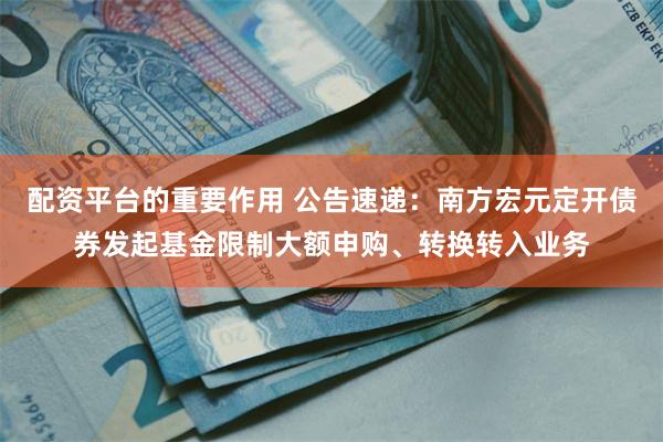 配资平台的重要作用 公告速递：南方宏元定开债券发起基金限制大额申购、转换转入业务