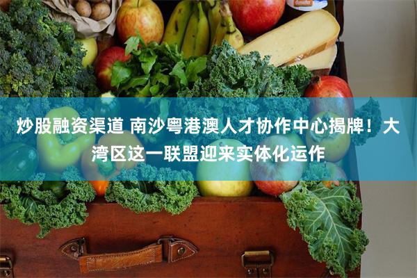 炒股融资渠道 南沙粤港澳人才协作中心揭牌！大湾区这一联盟迎来实体化运作