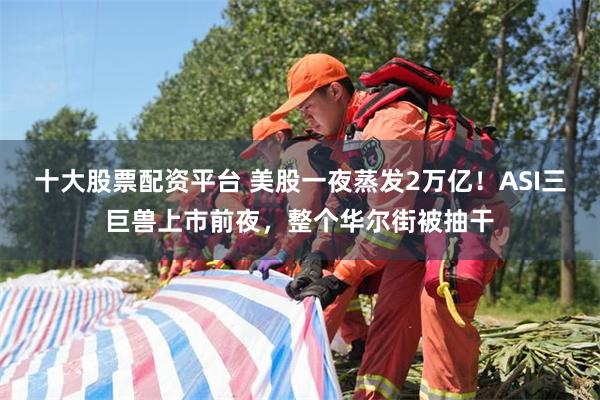 十大股票配资平台 美股一夜蒸发2万亿！ASI三巨兽上市前夜，整个华尔街被抽干