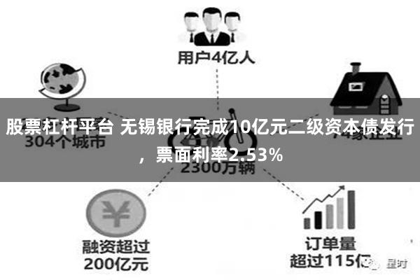 股票杠杆平台 无锡银行完成10亿元二级资本债发行，票面利率2.53%