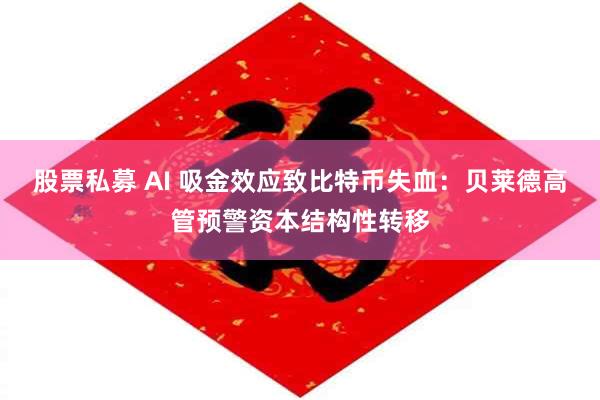 股票私募 AI 吸金效应致比特币失血：贝莱德高管预警资本结构性转移