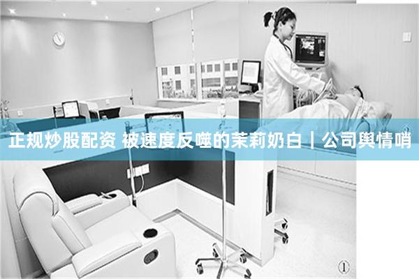 正规炒股配资 被速度反噬的茉莉奶白|公司舆情哨