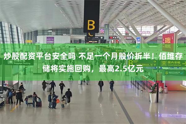 炒股配资平台安全吗 不足一个月股价折半！佰维存储将实施回购，最高2.5亿元