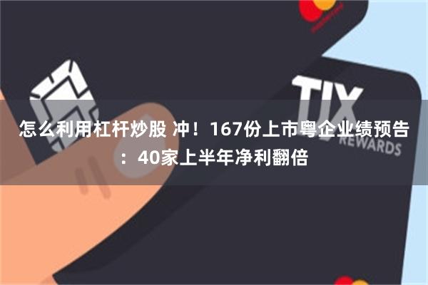 怎么利用杠杆炒股 冲！167份上市粤企业绩预告：40家上半年净利翻倍
